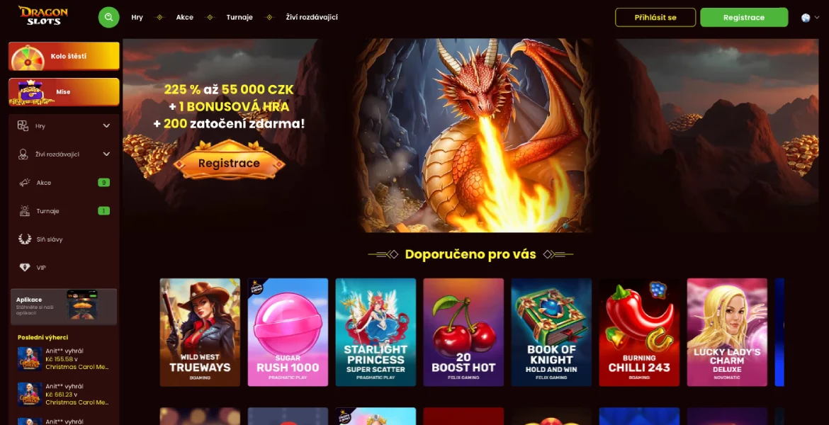 DragonSlots Casino přihlášení a registrace